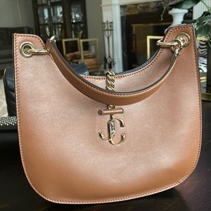 Jimmy Choo Purse, brown color, gold hardware, leather.